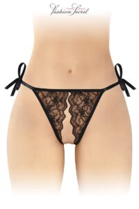 String noir ouvert à nouer Stella - Fashion Secret