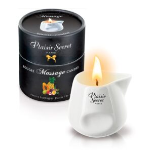 Bougie de massage gourmande fruits exotiques - Plaisir Secret