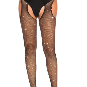 Collants ouverts strass noir - J Lingerie