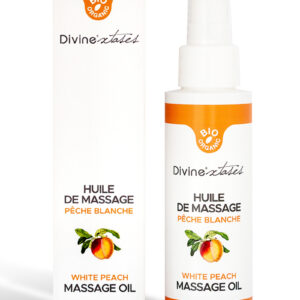 Huile de massage gourmande BIO pêche blanche
