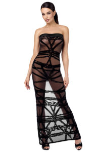 Robe bustier Bondesque F358 - Noir Handmade